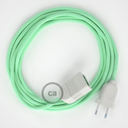  Milk and mint cotton fabric RC34 2P 10A Extension cable Made in Italy