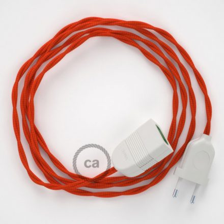  Orange rayon fabric TM15 2P 10A Extension cable Made in Italy