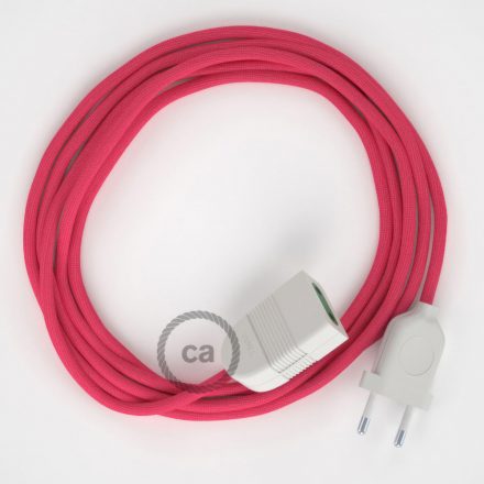  Fuchsia rayon fabric RM08 2P 10A Extension cable Made in Italy