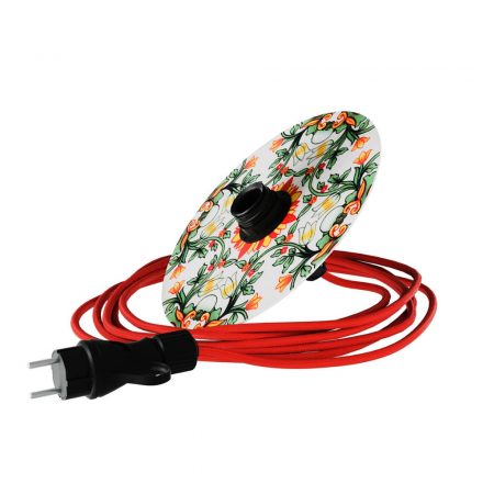  Snake Eiva mini Ellepì 'Maioliche' with flat lamp shade, portable outdoor lamp, IP65 waterproof lamp holder and connector