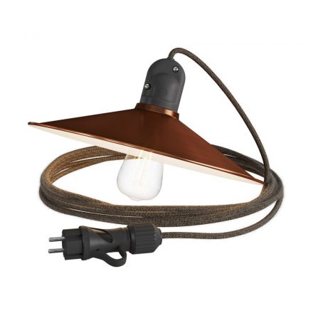  Eiva Snake Swing with shade, portable outdoor lamp, 5 m textile cable, IP65 waterproof lamp holder and connector