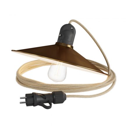  Eiva Snake Swing with shade, portable outdoor lamp, 5 m textile cable, IP65 waterproof lamp holder and connector