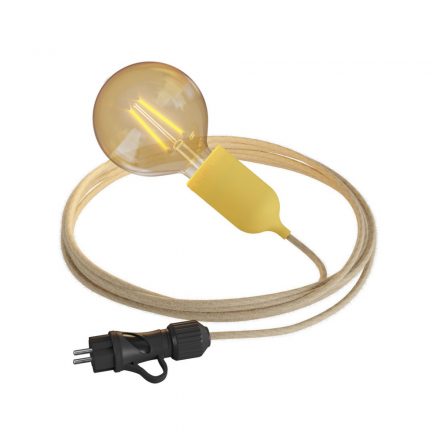 Eiva Snake Pastel, portable outdoor lamp, 5 m textile cable, IP65 waterproof lamp holder and connector