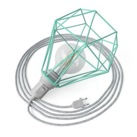  Table snake - Plug-in lamp with case diamond lampshade and 2-pole connector