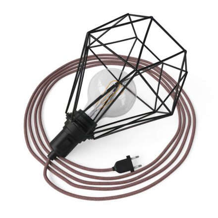  Table snake - Plug-in lamp with case diamond lampshade and 2-pole connector