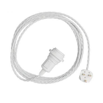  For Snake Twisted lampshade - Plug-in lamp with twisted textile cable and British plug