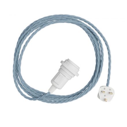  For Snake Twisted lampshade - Plug-in lamp with twisted textile cable and British plug