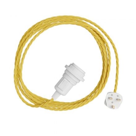  For Snake Twisted lampshade - Plug-in lamp with twisted textile cable and British plug