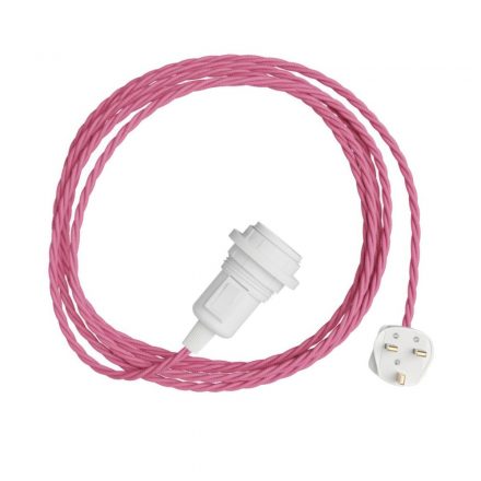  For Snake Twisted lampshade - Plug-in lamp with twisted textile cable and British plug