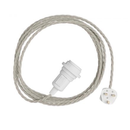  For Snake Twisted lampshade - Plug-in lamp with twisted textile cable and British plug