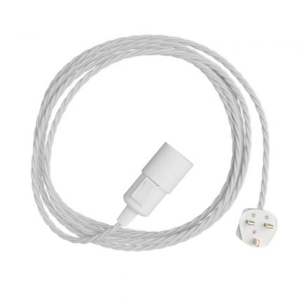  Snake Twisted - Plug-in lamp with twisted textile cable and UK plug