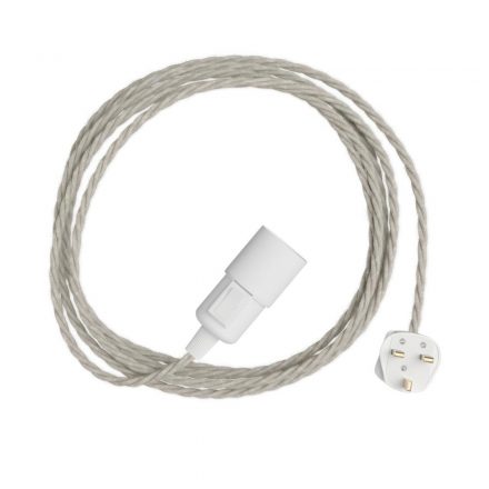  Snake Twisted - Plug-in lamp with twisted textile cable and UK plug