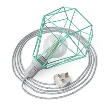  Table snake - Plug-in lamp with cased diamond lampshade and UK plug