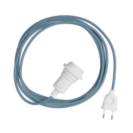  Snake for lampshade - Plug-in lamp with colored textile cable and 2-pole connector