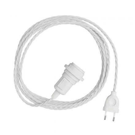  For Snake Twisted lampshade - Plug-in lamp with twisted textile cable and 2-pole connector