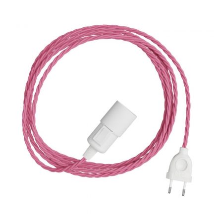  Snake Twisted - Plug-in lamp with colorful twisted textile cable and 2-pole connector