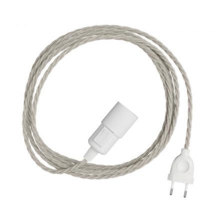  Snake Twisted - Plug-in lamp with colorful twisted textile cable and 2-pole connector