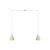  2 drop hanging lamps with wooden conical lampshades