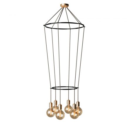  6-light 2-cage globe lamp