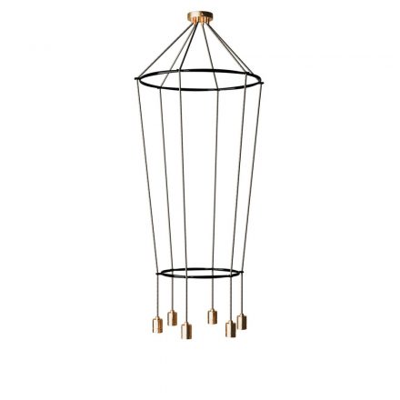  6-light 2-cage globe lamp