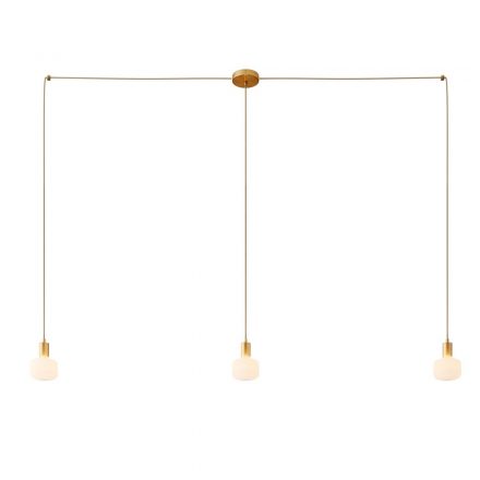  Spider - 3-light, multi-suspension lamp, made in Italy, with fabric cable and metal coating