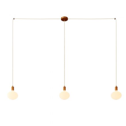  Spider - 3-light, multi-suspension lamp, made in Italy, with fabric cable and metal coating