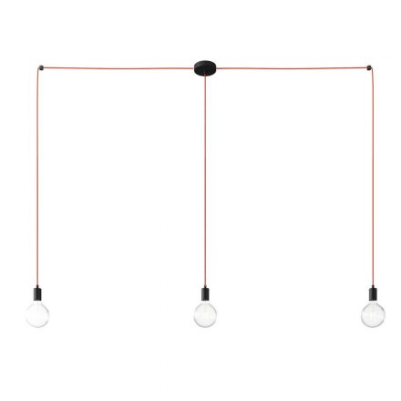  Spider - 3-light, multi-suspension lamp, made in Italy, with fabric cable and metal coating