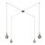  Spider - 4-light, multi-suspended lamp made in Italy with fabric cable and metal surface