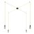  Spider - 4-light, multi-suspended lamp made in Italy with fabric cable and metal surface