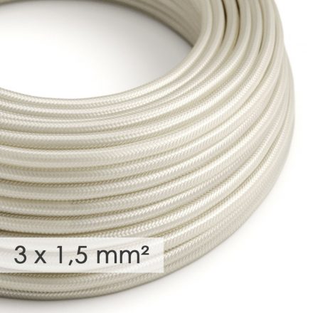  Large cross section electrical cable 3x1.50 round - Ivory RM00 with synthetic silk cover