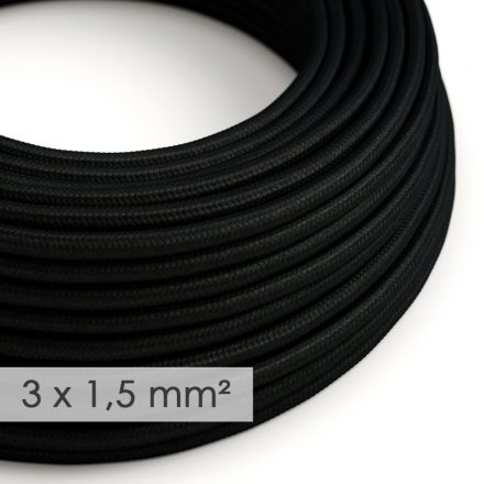  Large cross-section electrical cable 3x1.50 round - RM04 with black synthetic silk cover