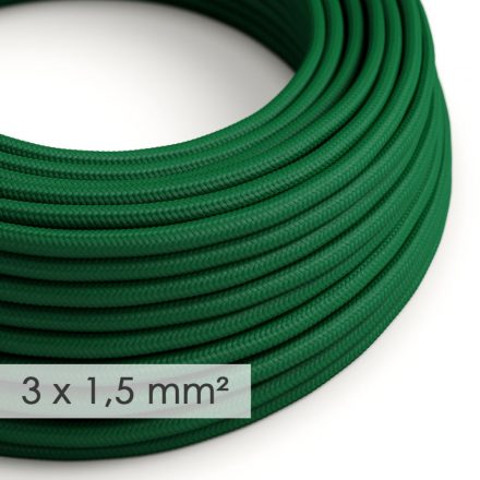  Large cross-section electric cable 3x1.50 round - Dark Green RM21 with synthetic silk cover