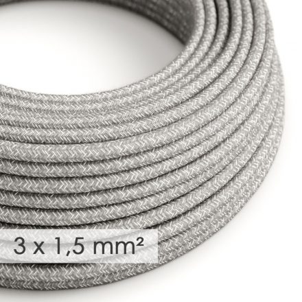  Large cross section electrical cable 3x1.50 round - Natural Gray Linen RN02 coating