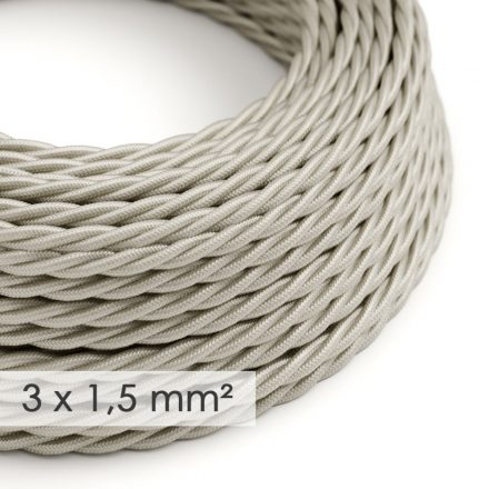 Large cross-section electrical cable 3x1.50 twisted - artificial silk with Ivory TM00 covering