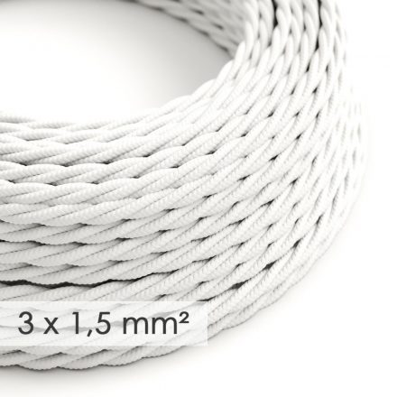  Large cross section electrical cable 3x1.50 twisted - white TM01 with synthetic silk cover