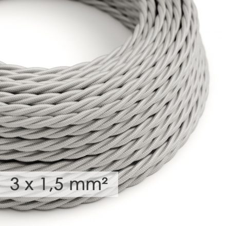  Large cross-section electrical cable 3x1.50 twisted - Silver TM02 with synthetic silk cover