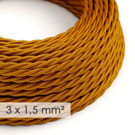  Large cross section electrical cable 3x1.50 twisted - Gold TM05 with synthetic silk cover