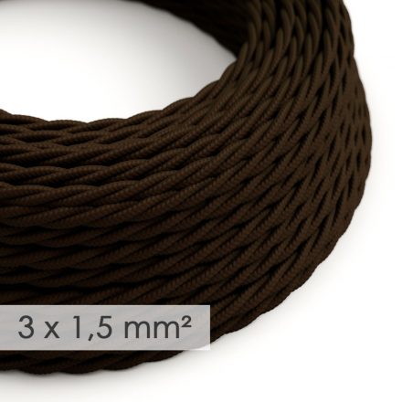  Large cross-section electric cable 3x1.50 twisted - brown TM13 with synthetic silk cover