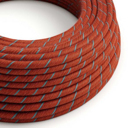  Cotton brick and light blue Vertigo textile cable - The original creative cables - ERC36 round 2x0.75mm 3x0.75mm