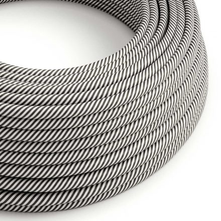 Glossy white and slate Vertigo textile cable - The original creative cables - ERM37 round 2x0.75mm / 3x0.75mm