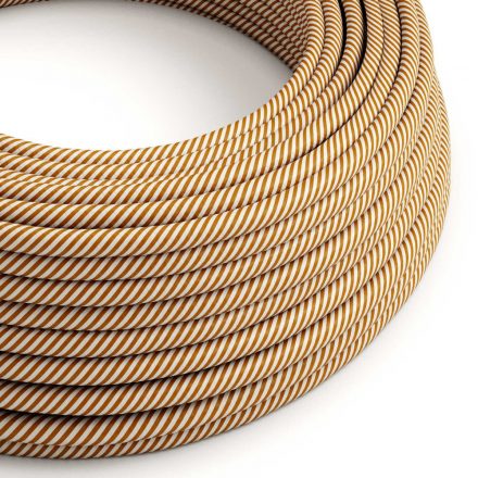  Glossy optical white and Whiskey Vertigo textile cable - The original creative cables - ERM49 round 2x0.75mm / 3x0.75mm