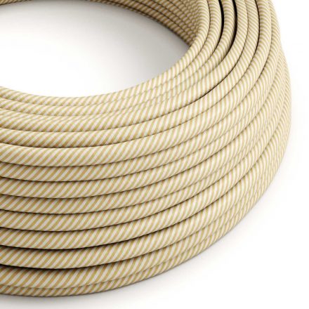  Shiny Cream and Hazelnut Vertigo Textile Cable - The Original Creative Cables - ERM53 Round 2x0.75mm / 3x0.75mm