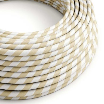  Glossy Cream and Hazelnut Vertigo Textile Cable - The Original Creative Cables - ERM56 Round 2x0.75mm / 3x0.75mm