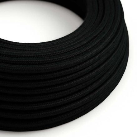  Cotton carbon black textile cable - The original creative cables - RC04 round 2x0.75mm / 3x0.75mm