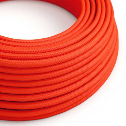  Bright Fluo Orange textile cable - The original creative cables - RF15 round 2x0.75mm / 3x0.75mm