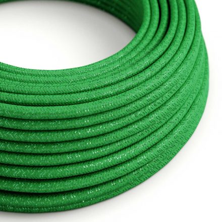  Bright grass green glitter textile cable - The original creative cables - RL06 round 2x0.75mm / 3x0.75mm