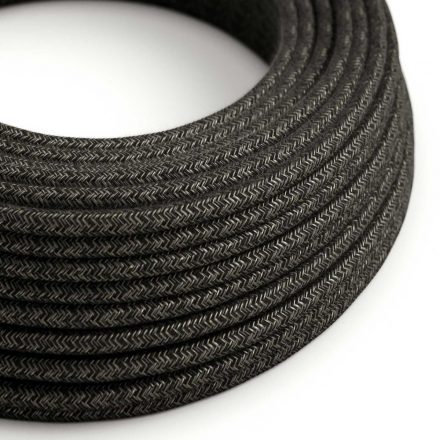  Linen anthracite gray melange textile cable - The original creative cables - RN03 round 2x0.75mm / 3x0.75mm