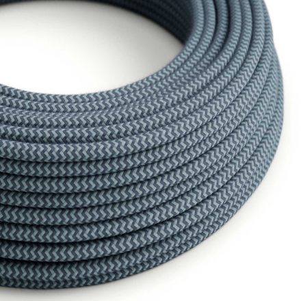  Cotton Stone Gray and Ocean Blue Textile Cable - The Original Creative Cables - RZ25 Round 2x0.75mm / 3x0.75mm