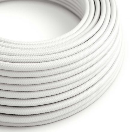  Ultra Soft Silicone Electrical Cable with Glossy Optical White Fabric Lining - RM01 Round 2x0.75mm