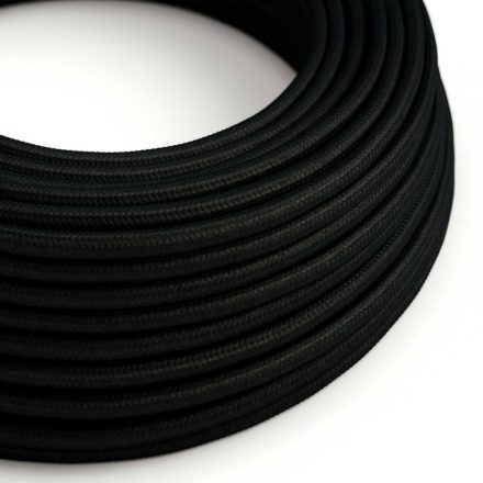  Ultra Soft Silicone Electrical Cable with Shiny Carbon Black Fabric Lining - RM04 Round 2x0.75mm